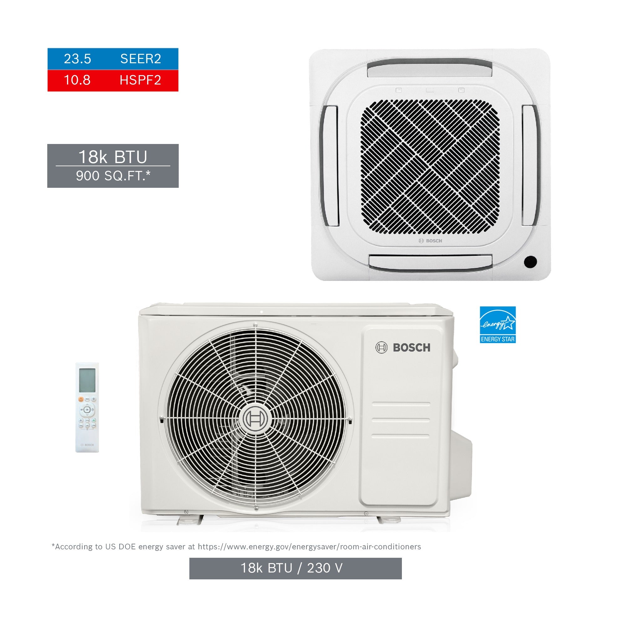 BOSCH Bosch 8733980518 4-zone Mini Split Kit 18000 Btu