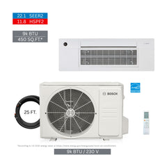 BOSCH Bosch 8733980521 Single Zone Cassette Mini Split Kit 9000 Btu