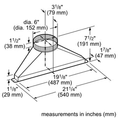BOSCH Bosch HDDSTRAN6 hood installation accessory 6 inch round 1-7/8 x 19 inch rectangular