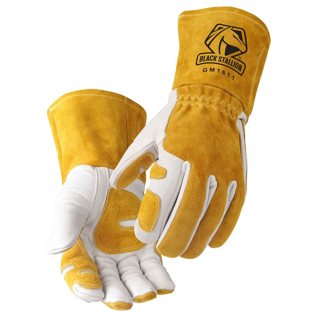 BLACK STALLION Black Stallion GM1611-WT-SML Cowhide Leather MIG Welding Gloves Small