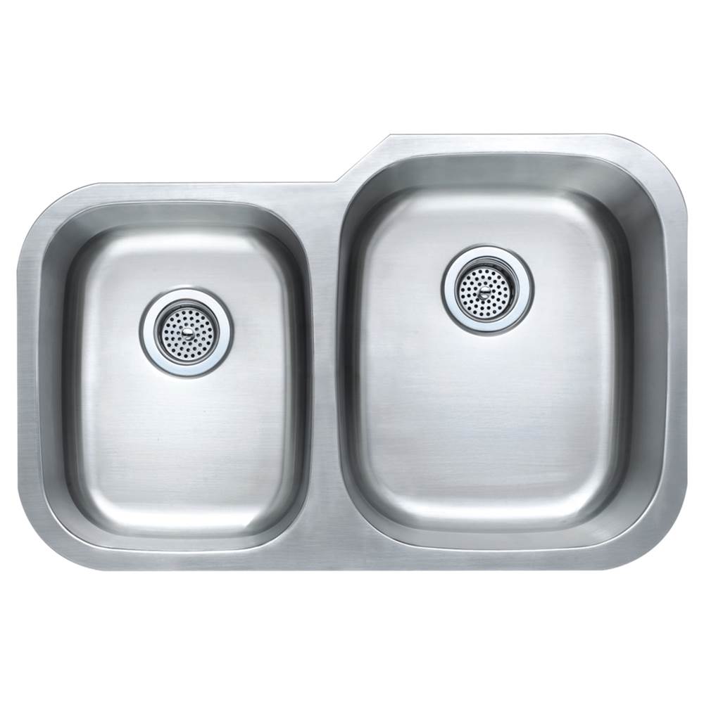 COMPASS Compass 481-0608 manufacturing 31-1/2 x 20-1/2 x 9 feet' right bowl & 7-1/2 feet' left bowl, 60/40 under-mount sink 18 gauge