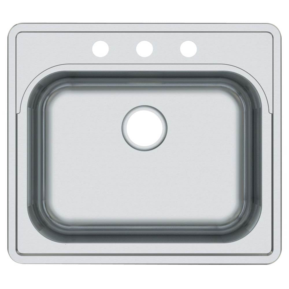 COMPASS Compass 482-6509 single bowl rear drain ADA sink 25x22x5-1/2 feet' 18 gauge 3 hole faucet deck