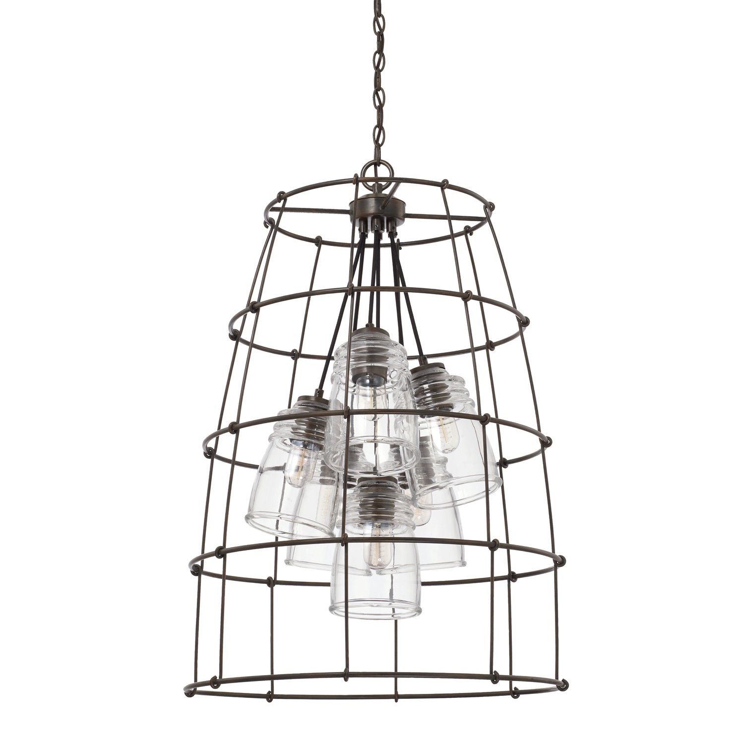 CAPITAL LIGHTING Capital Lighting 529761NG-462 Turner 6-Light Medium E-26 Incandescent Foyer Lighting 100W