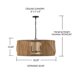 CAPITAL LIGHTING Capital Lighting 344664WK Archer Large Pendant 6 Light 60W 32.25 Inch Width