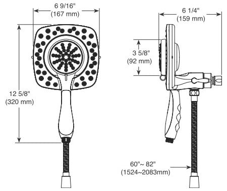 DELTA FAUCET Delta Faucet 58066 combination showerhead/hand shower 5-setting 2-in-1 shower arm mount 6-9/16 inch width