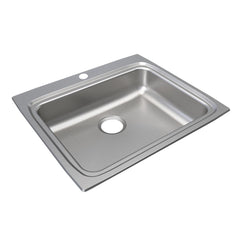 ELKAY Elkay LRAD252265MR2 Lustertone 2 Hole Stainless Steel Single Bowl Drop-in Kitchen Sink 25 x 22 in.