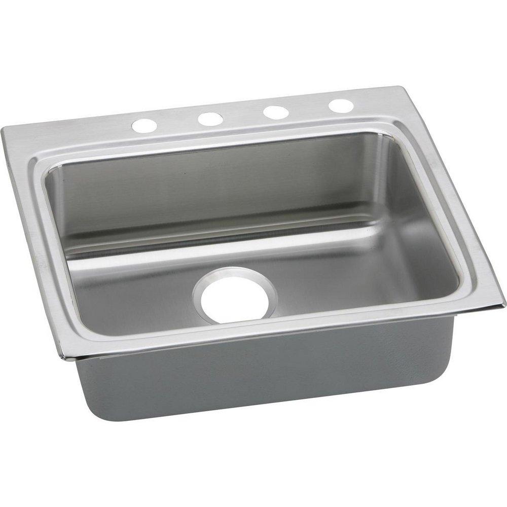 ELKAY Elkay LRAD252265MR2 Lustertone 2 Hole Stainless Steel Single Bowl Drop-in Kitchen Sink 25 x 22 in.