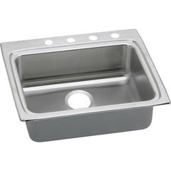 ELKAY Elkay LRAD252265MR2 Lustertone 2 Hole Stainless Steel Single Bowl Drop-in Kitchen Sink 25 x 22 in.