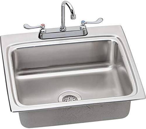 ELKAY Elkay LRAD252265MR2 Lustertone 2 Hole Stainless Steel Single Bowl Drop-in Kitchen Sink 25 x 22 in.