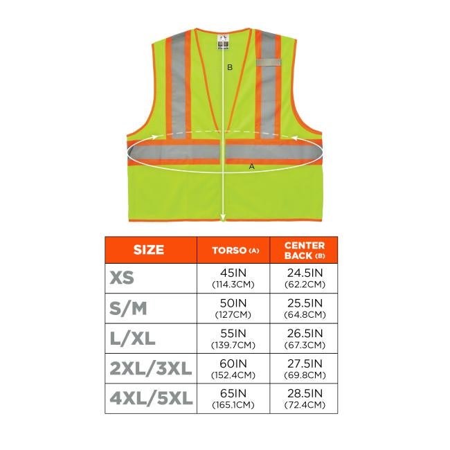 ERGODYNE Ergodyne 21299 Glowear 8229Z Econ Cls 2Two-Tone Vest 4-5XL