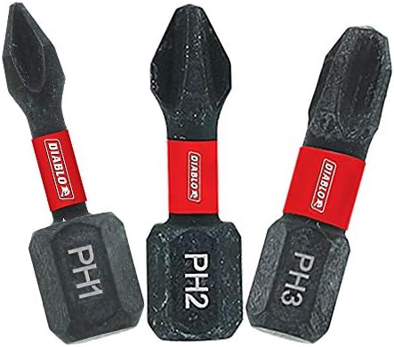 DIABLO Diablo DPHV1-S3 1 In. Phillips Drive Assorted Pack 3-Piece