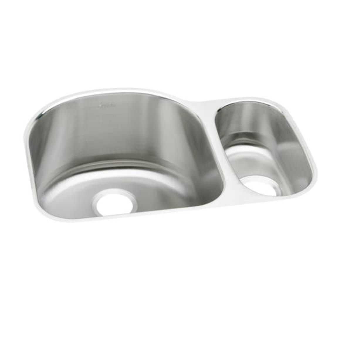 ELKAY Elkay ELUH272010RDBG Lustertone Classic Stainless Steel Offset 70/30 Double Bowl Undermount Sink Kit 26-3/4 inches x 20 inches x 10 inches