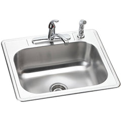 ELKAY Elkay DSE125224DF Dayton Stainless Steel Single Bowl Drop-in Sink And Faucet Kit 25 x 22 x 8.1