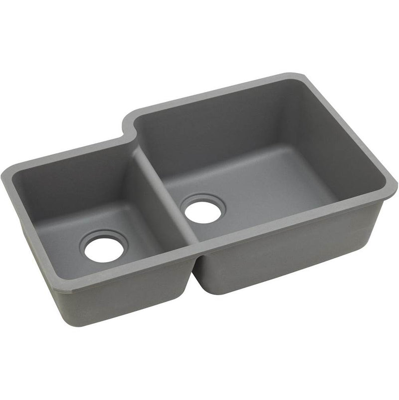 ELKAY Elkay ELGOU3321LGS0 Quartz Classic 33 x 20-11/16 x 9 Double Bowl Undermount Sink