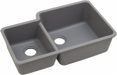 ELKAY Elkay ELGOU3321LGS0 Quartz Classic 33 x 20-11/16 x 9 Double Bowl Undermount Sink