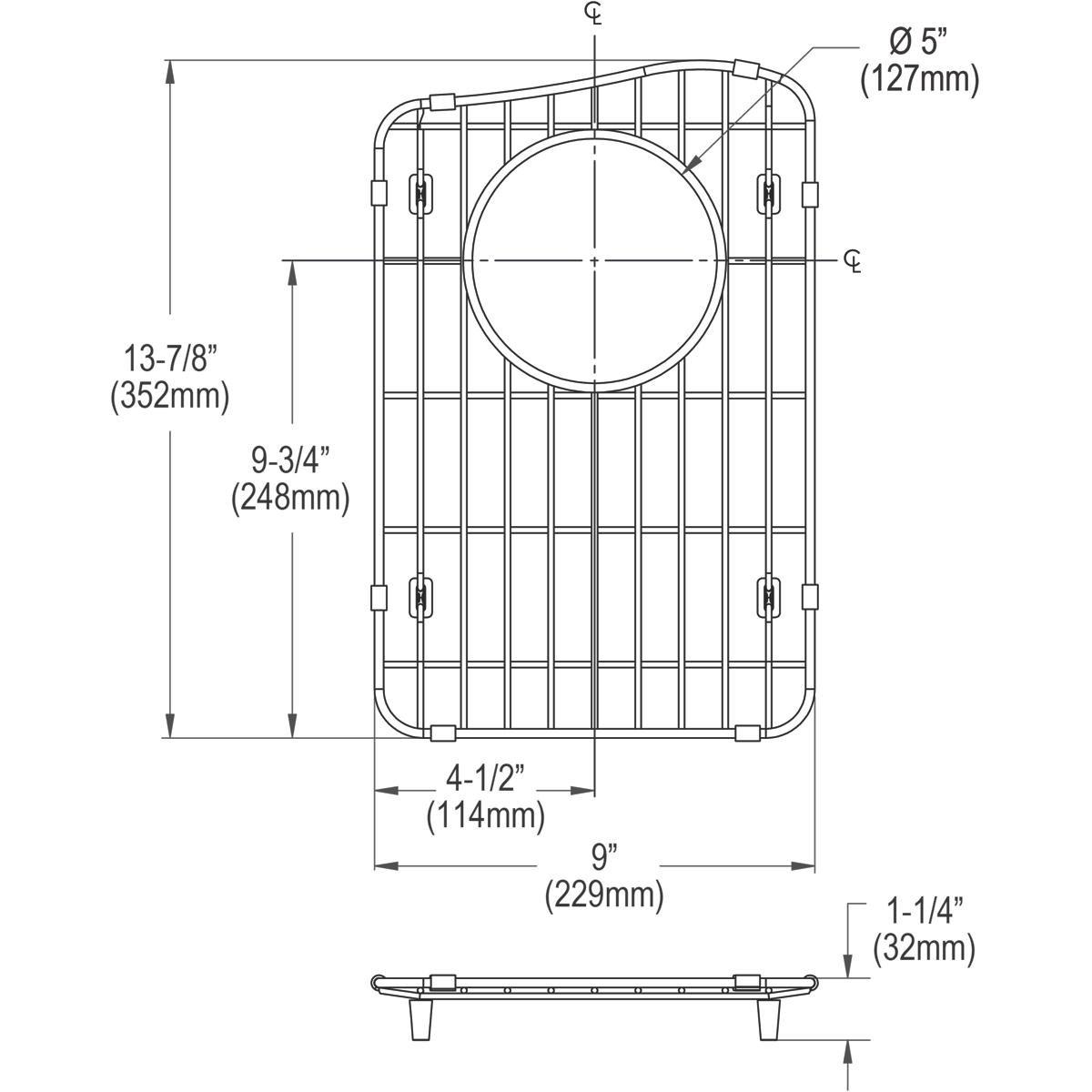 ELKAY Elkay LKOBG1016SS stainless steel bottom grid 9-5/8 inches x 14-5/8 inches x 1 inches