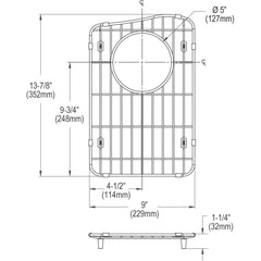 ELKAY Elkay LKOBG1016SS stainless steel bottom grid 9-5/8 inches x 14-5/8 inches x 1 inches