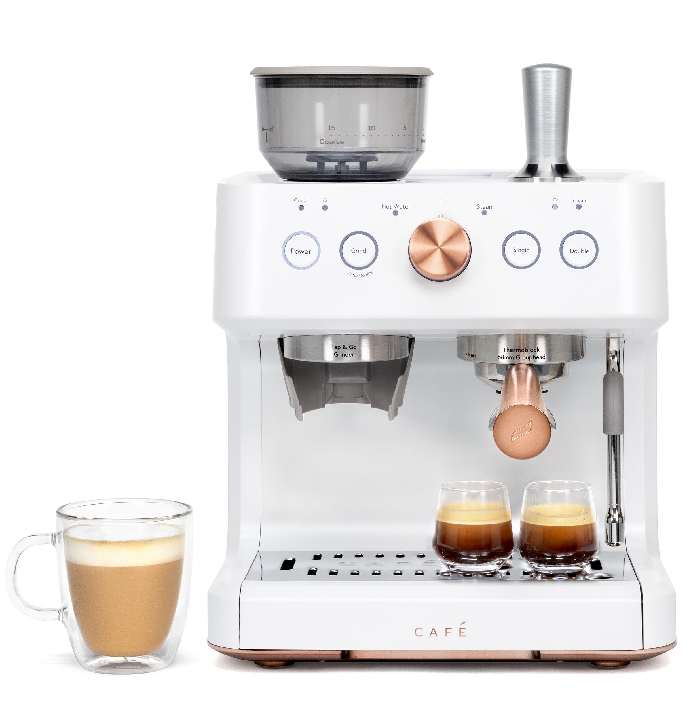 GENERAL ELECTRIC General Electric C7CESAS4RW3 Cafe Bellissimo Semi Automatic Espresso Machine + Frother