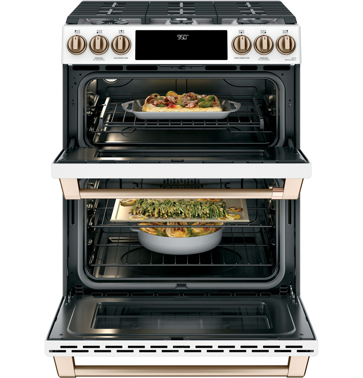 GENERAL ELECTRIC General Electric C2S950P4MW2 30 inches slide-in dual fuel range with front controls with double oven