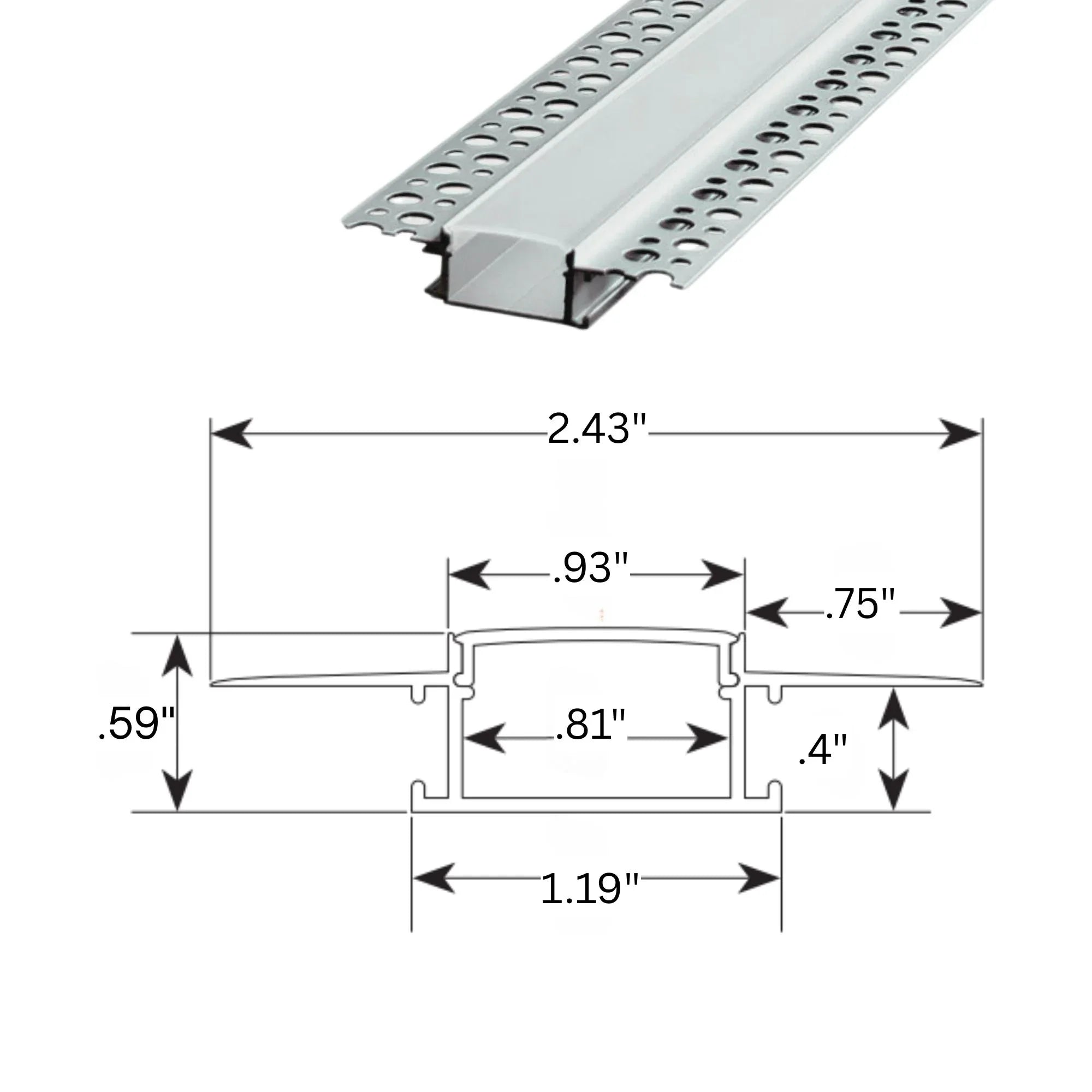 GM LIGHTING Gm Lighting LED-CHL-MI-ST6 6ft Standard Mud-In Aluminum Channel