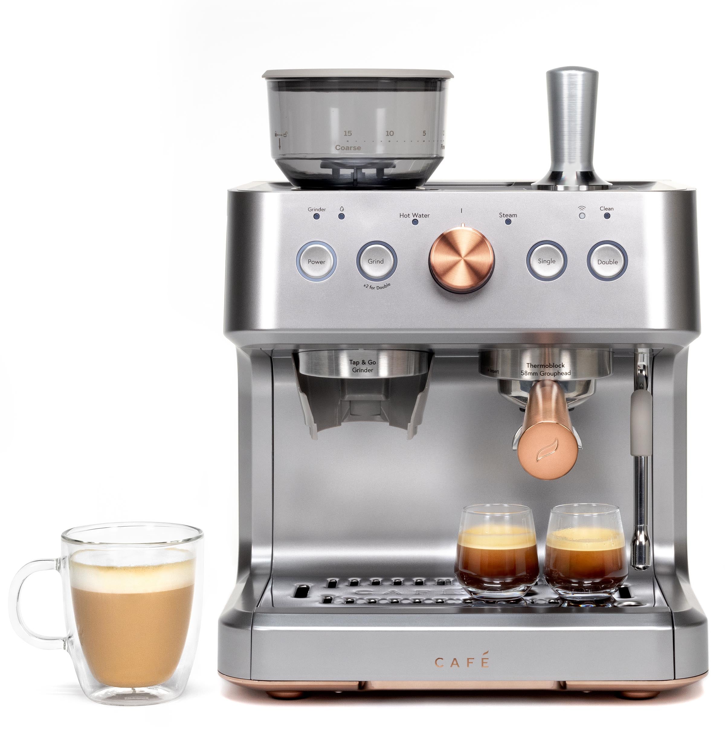 GENERAL ELECTRIC General Electric C7CESAS2RS3 Café Bellissimo Semi Automatic Espresso Machine + Frother