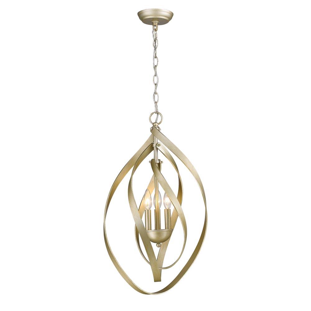 GOLDEN LIGHTING Golden Lighting 2220-3P WG Nicolette 3 Light Pendant