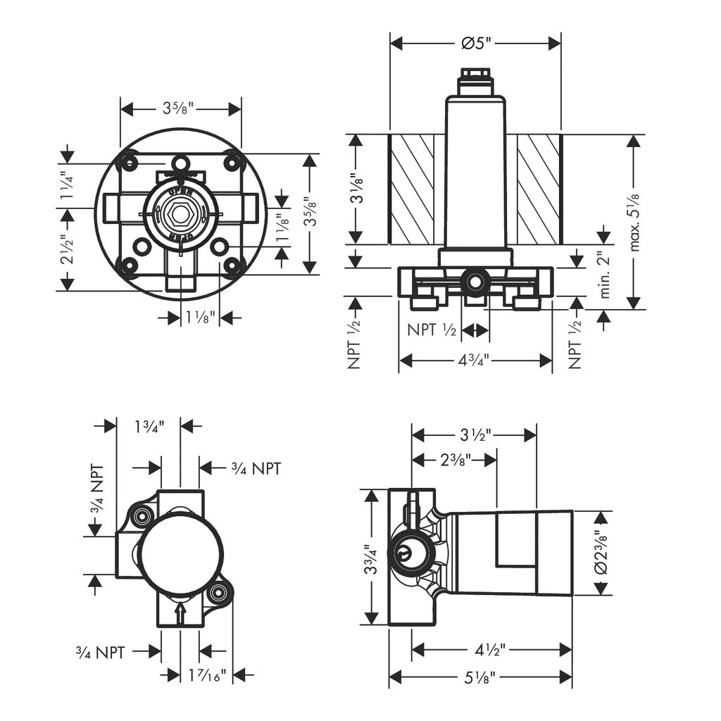 HANSGROHE Hansgrohe 26434181 Axor 2-Jet Showerhead Rough