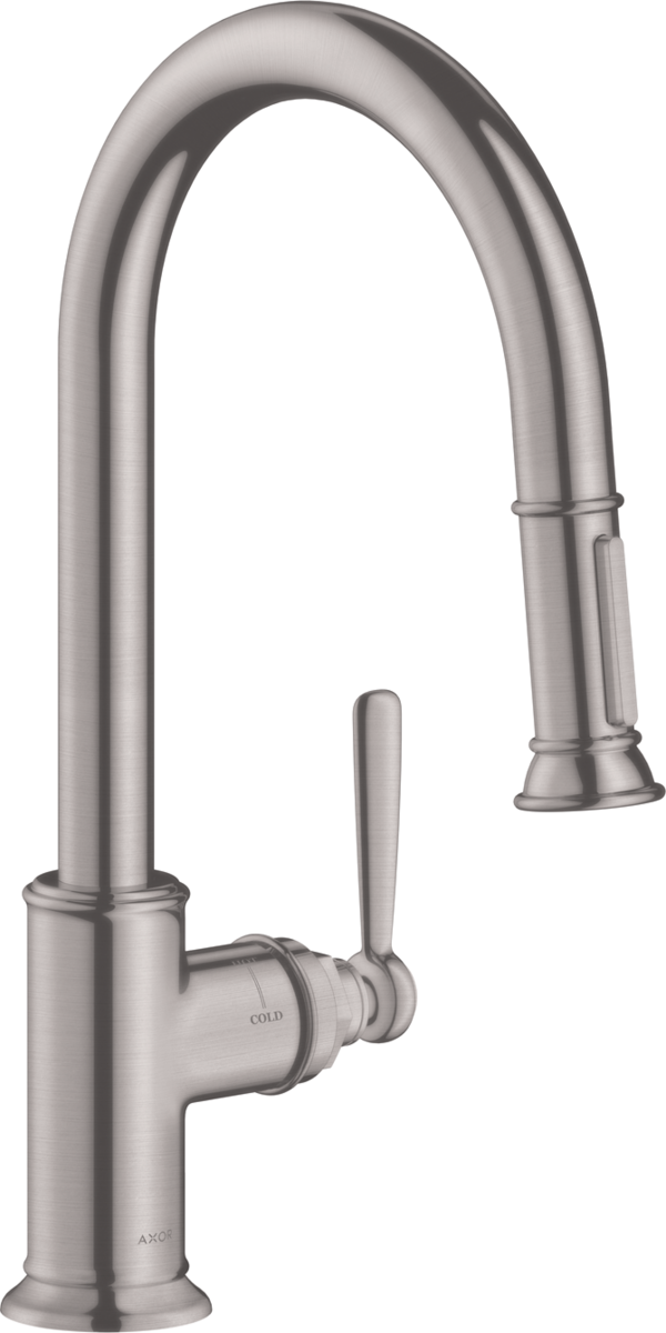 HANSGROHE Hansgrohe 16581801 Axor Montreux 15 5/8 Inch Deck Mounted Pull-Down Kitchen Faucet