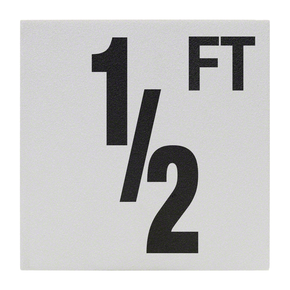 INLAYS Inlays CC620005 6in No Skid Ceramic Tile 1/2FT 6x6 Inch 5 Inch Letter Depth Marker