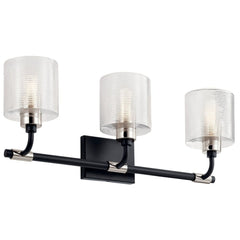 KICHLER Kichler 55107BK Harvan 3 Light Industrial Bathroom Vanity Light 75W 25-in