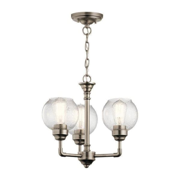 KICHLER Kichler 43992AP Niles 16 inch 3 light semi flush chandelier 3 x 100W A19 E26 medium