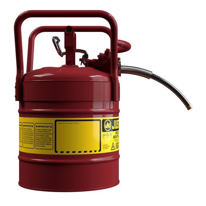 JUSTRITE Justrite 7350110 Accuflow Type II DOT Transport Safety Can for Flammable Liquids 5 Gal. 5/8 Inch Metal Hose 7350210