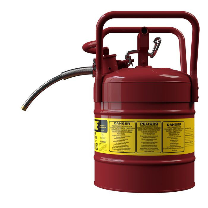 JUSTRITE Justrite 7350110 Accuflow Type II DOT Transport Safety Can for Flammable Liquids 5 Gal. 5/8 Inch Metal Hose 7350210