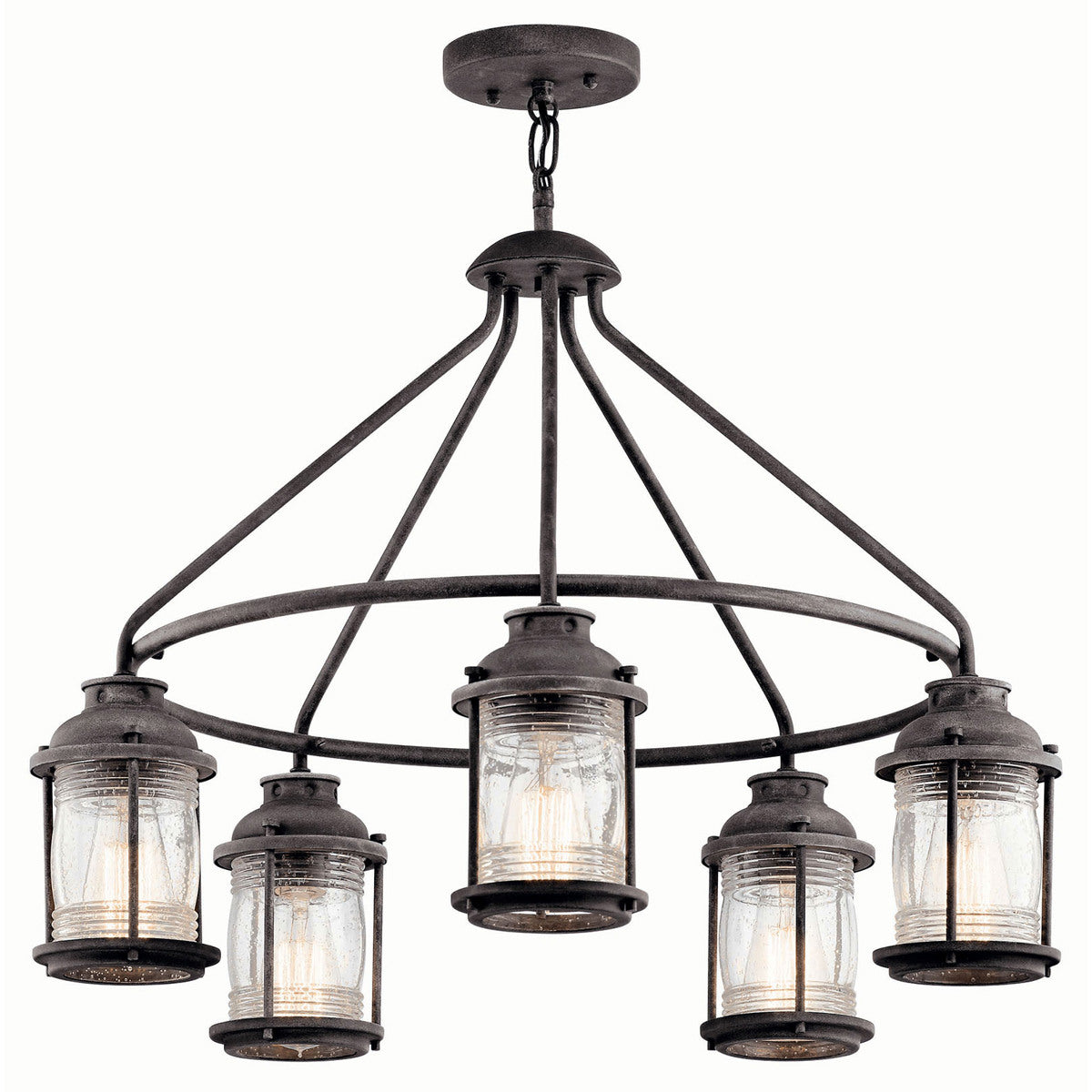 KICHLER Kichler 49667WZC Ashland Bay 5-Light Outdoor Chandelier 60W 26 inch width 20 inch height