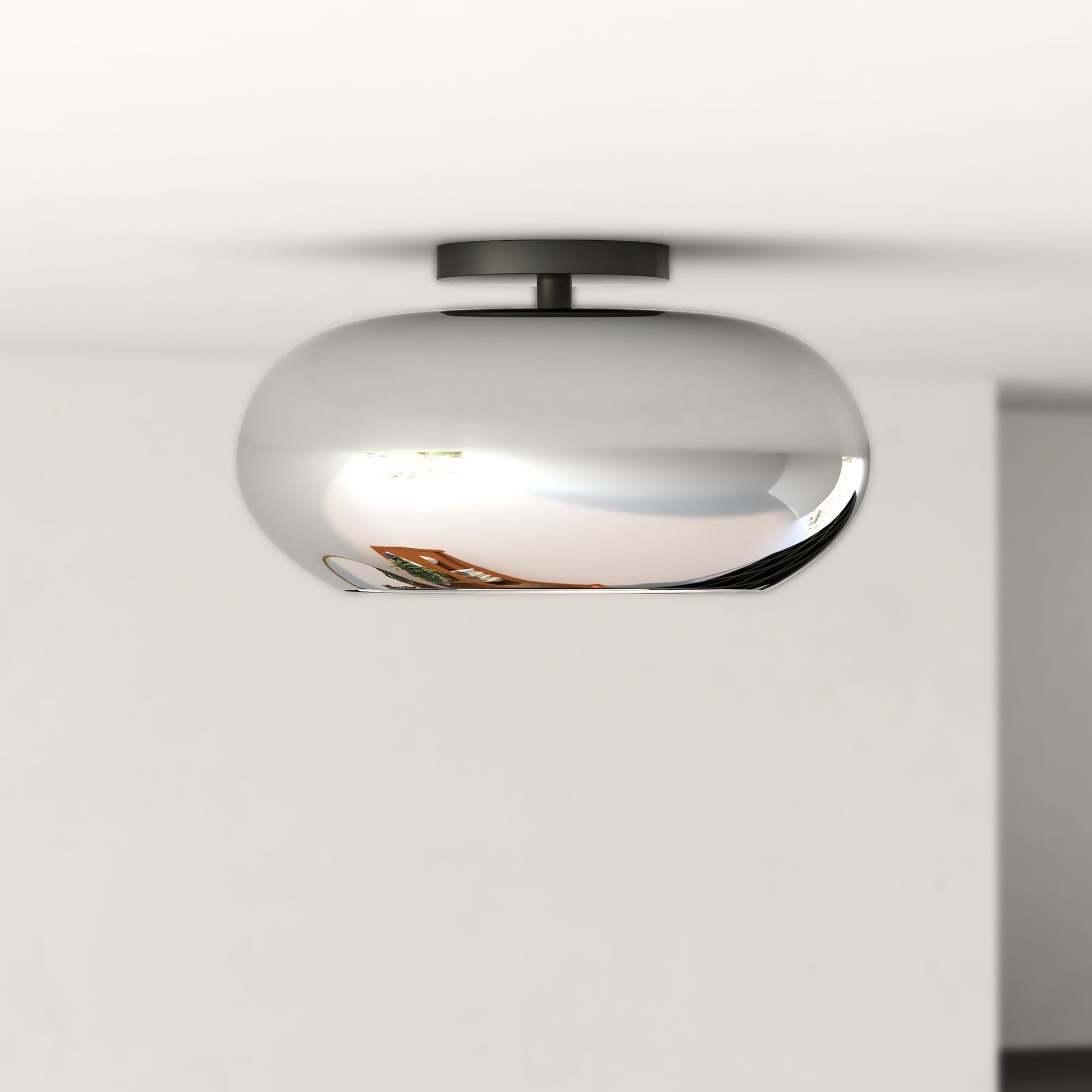 KUZCO LIGHTING Kuzco Lighting SF62014-BK/CH Trinity 21W 14-in Semi-Flush Mount