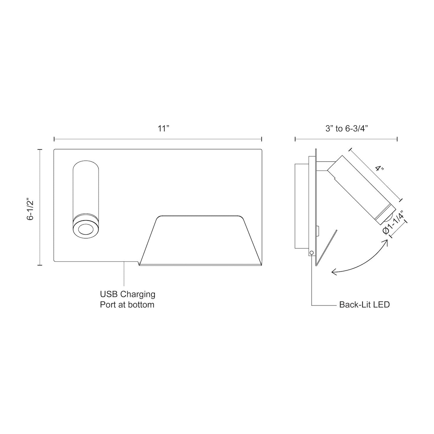 KUZCO LIGHTING Kuzco Lighting ws16811l-wh dorchester wall sconce 16w 11-in
