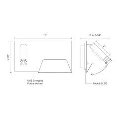 KUZCO LIGHTING Kuzco Lighting ws16811l-wh dorchester wall sconce 16w 11-in
