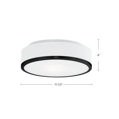 KUZCO LIGHTING Kuzco Lighting 599002BK Charlie Flush Mount 2 x 40W 12-in