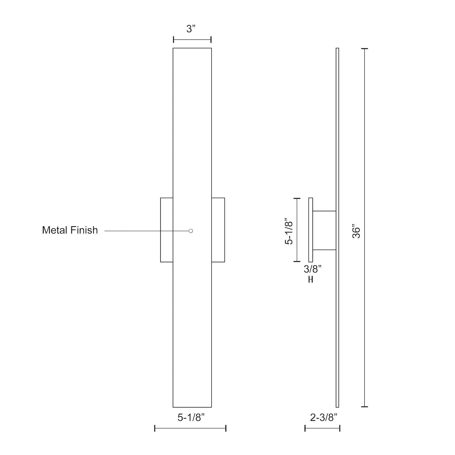KUZCO LIGHTING Kuzco Lighting AT7935-WH Vesta All-terior Wall Light 40W 36-in