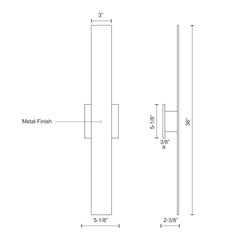 KUZCO LIGHTING Kuzco Lighting AT7935-WH Vesta All-terior Wall Light 40W 36-in