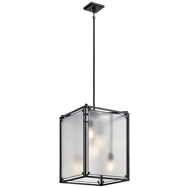 KICHLER Kichler 44334DBK steel 5-light 75w industrial tinted glass square hanging pendant light