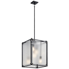 KICHLER Kichler 44334DBK steel 5-light 75w industrial tinted glass square hanging pendant light