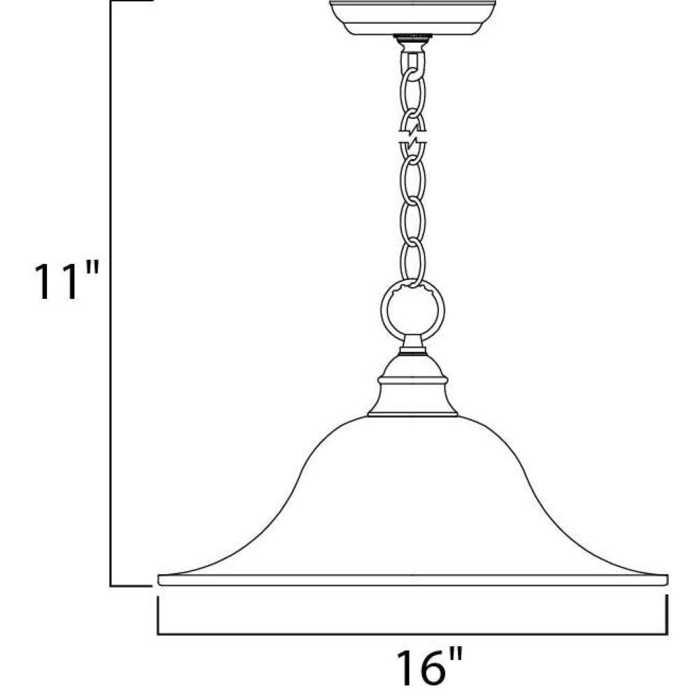MAXIM Maxim 91076FTSN Essentials 1-Light Pendant 60W 16 inches Wide
