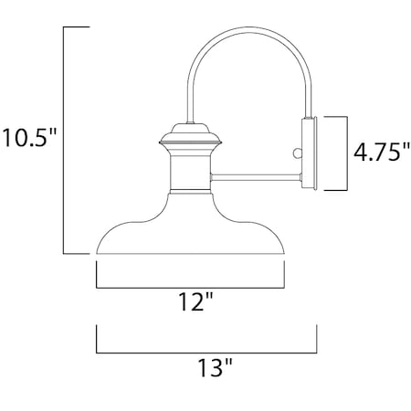 MAXIM Maxim 35003EB Wharf 1-Light Outdoor Wall Sconce 60W 12 inch Wide