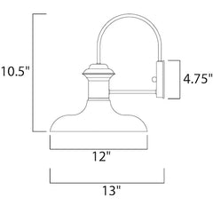 MAXIM Maxim 35003EB Wharf 1-Light Outdoor Wall Sconce 60W 12 inch Wide