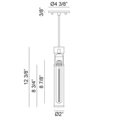 MATTEO LIGHTING Matteo Lighting C61201MBAG Tubo 40W Ø2 inches x 12 3/8 inchesH