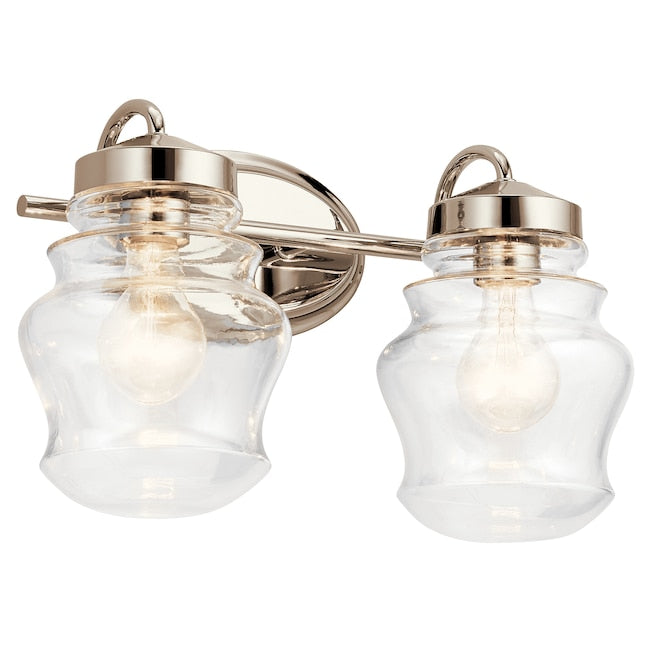 KICHLER Kichler 55038PN Janiel 15-in 2-Light Vintage Vanity Light