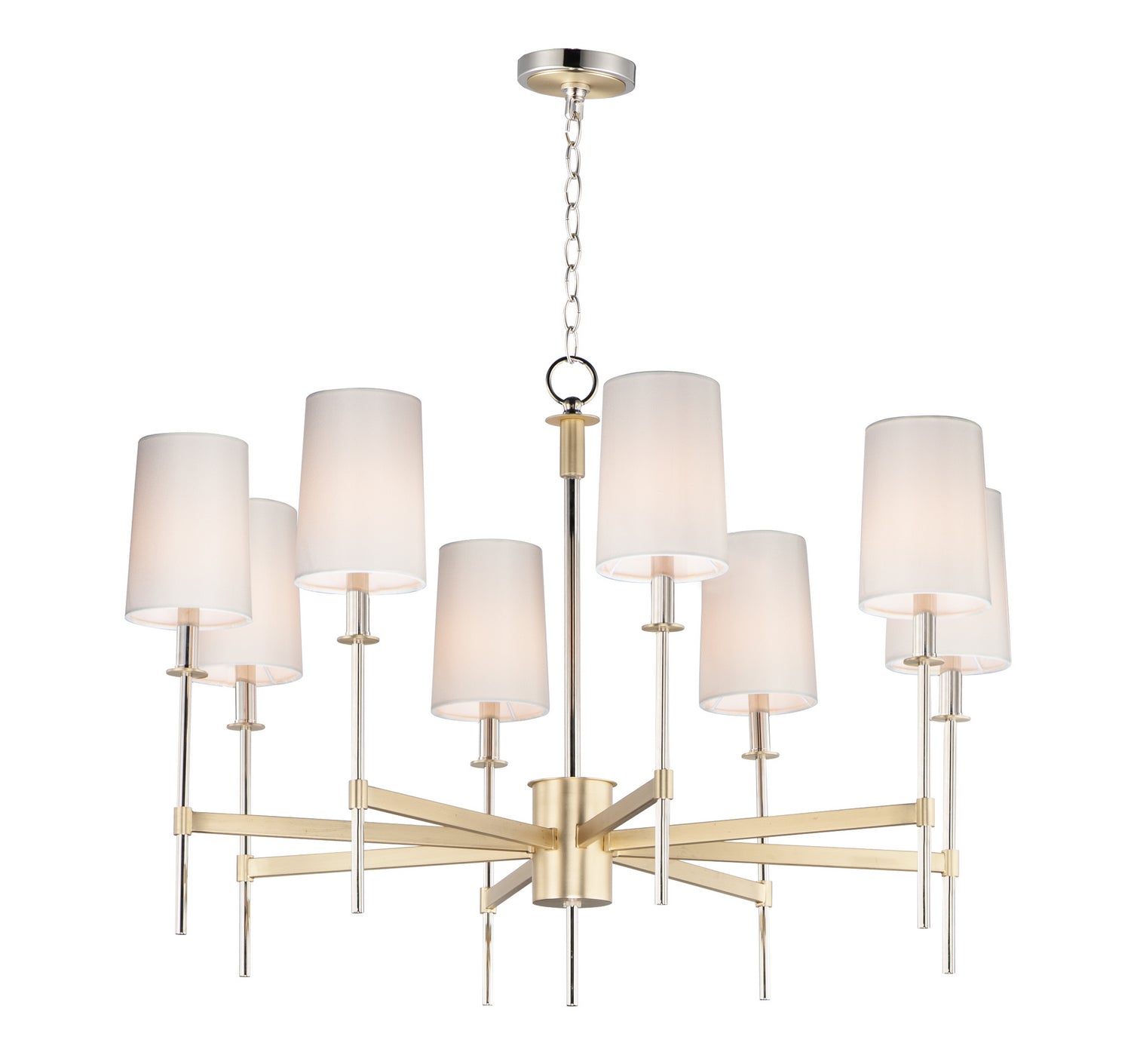 MAXIM Maxim 32398OFSBRPN Eight Light Chandelier 60W per bulb 36 inch wide