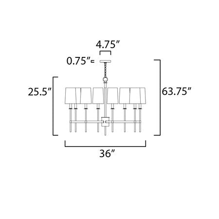 MAXIM Maxim 32398OFSBRPN Eight Light Chandelier 60W per bulb 36 inch wide