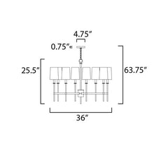 MAXIM Maxim 32398OFSBRPN Eight Light Chandelier 60W per bulb 36 inch wide